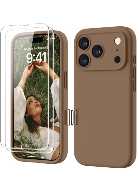 Premium Liquid Silicone Case for ip17 pro - Brown