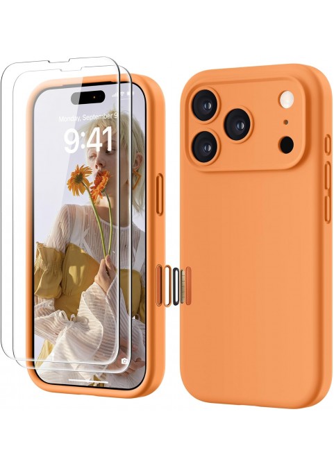 Premium Liquid Silicone Case for ip17 pro - Orange