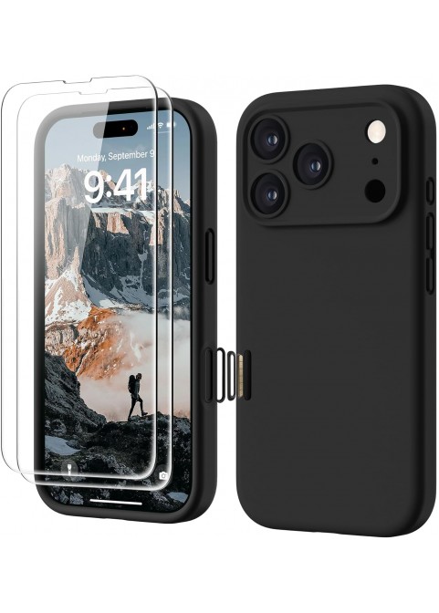 Premium Liquid Silicone Case for ip17 pro - Black